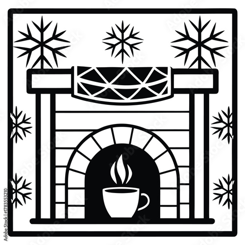 A black silhouette of a cozy season