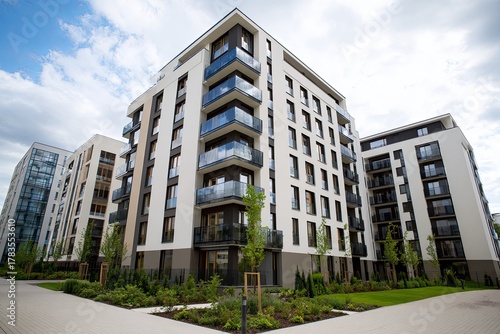 Wallpaper Mural Modern residential apartment buildings feature clean lines and contemporary architectural design elements Torontodigital.ca