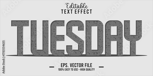 Tuesday Text Style Effect, Editable Text Effect