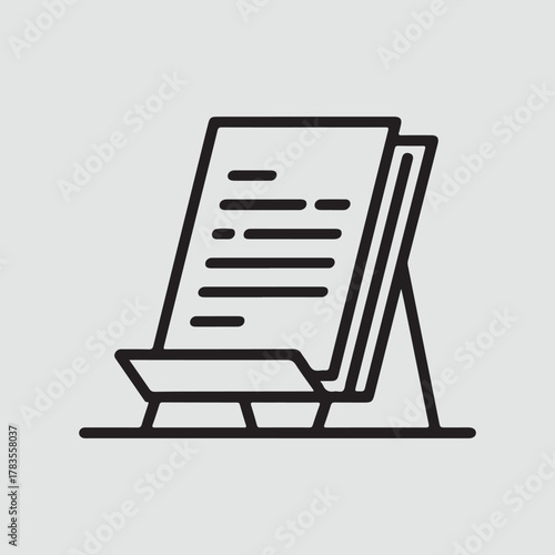 Paper Document Holder Rack Stand Outline Icon