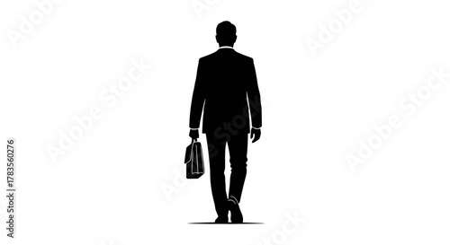 A person in a suit walks forward holding a briefcase