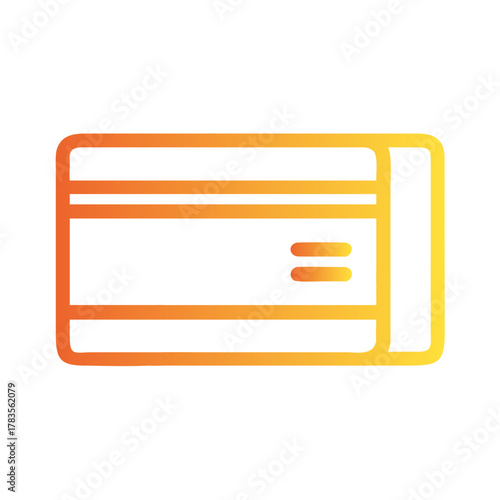 a flat gradient outline icon of a checkbook for web and graphic design