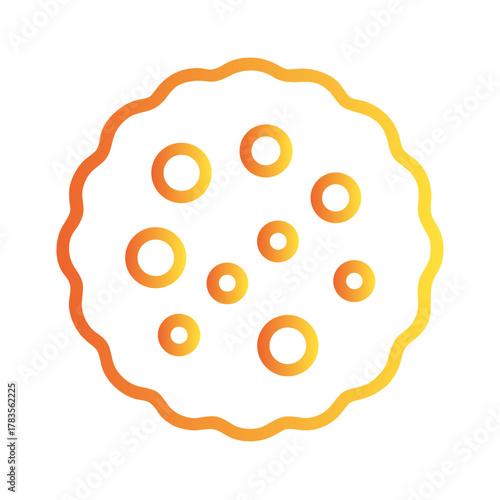 a flat gradient outline icon of a cookie for web and graphic design