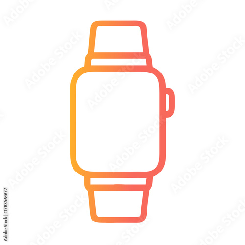 a flat gradient outline icon of a smart watch for web and graphic design