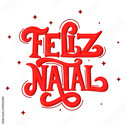 Hand Drawn Brazilian Portuguese 'Feliz Natal' Lettering