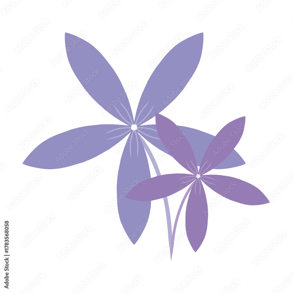 Fototapeta premium Hand drawn purple flower illustration for ornament and stickers