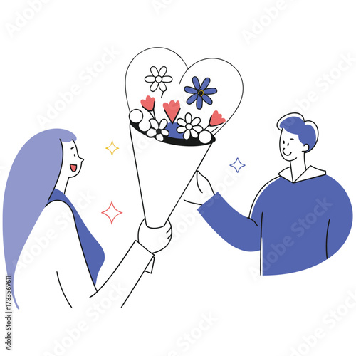 Misdelivered flower bouquet with confused recipient