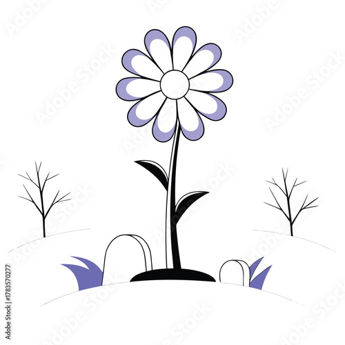 Whimsical floral illustration symbolizing the growth of a lie