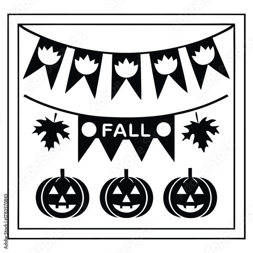 A black silhouette of a diy fall banner