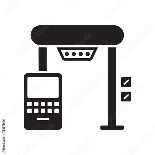 Security Checkpoint Scanner Monitoring Solid Icon
