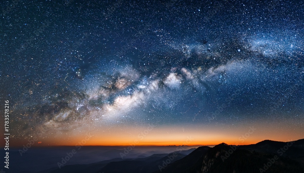 Naklejka premium detailed view of the milky way galaxy against a backdrop of stars