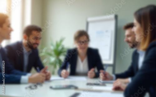 Wallpaper Mural Business in action Defocused shot of a group of businesspeople having a meeting in an office. High quality Torontodigital.ca