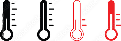 thermometer icon set. weather icons. Weather Sign. Temperature Scale Symbol. Warm cold Symbol
