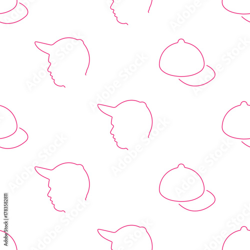 sport cap seamless pattern isolated on transparent background.