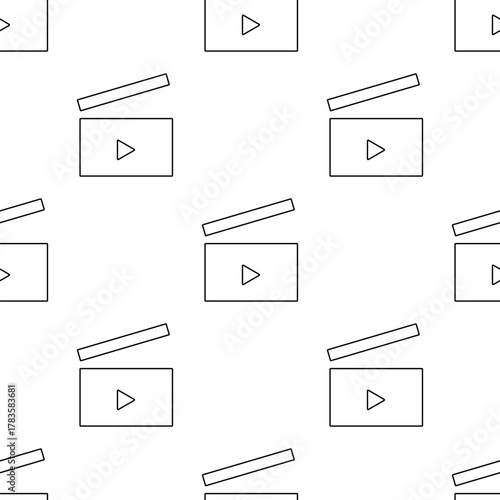 clip clapper seamless pattern isolated on transparent background.