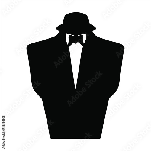 silhouette of man in tuxedo
