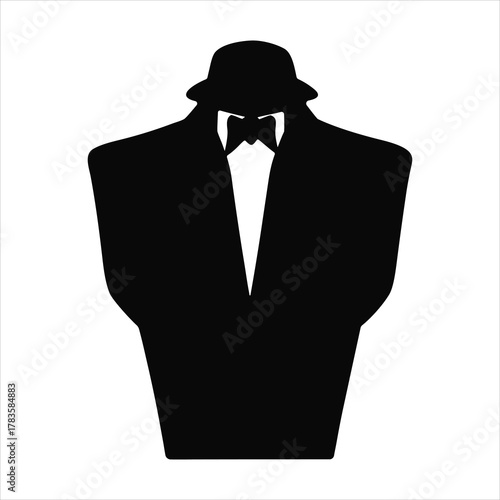 silhouette of man in tuxedo