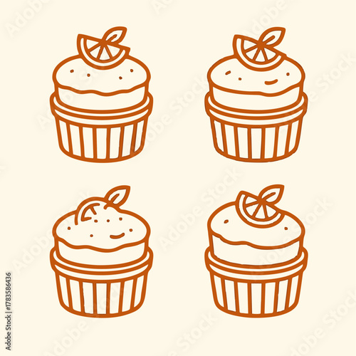 Orange souffle vector icons sheet