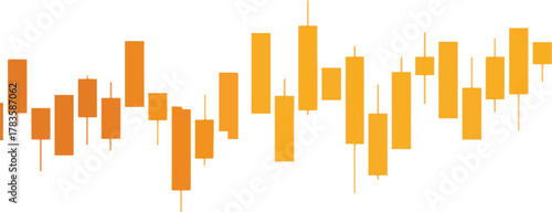 Stock market illustration on isolated background, flat vector illustration. Abstract financial chart sideways line graph.