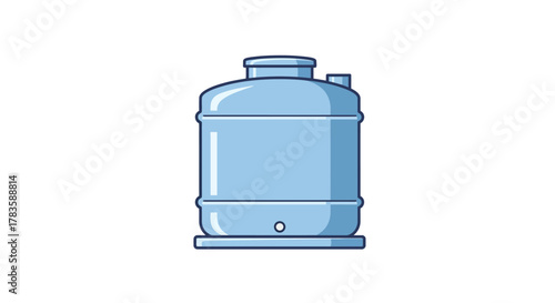 Stylized illustration of a large light blue plastic water cooler bottle