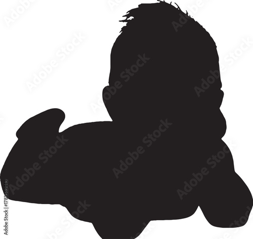 Baby silhouette vector illustration simple and clean design element stock photo
