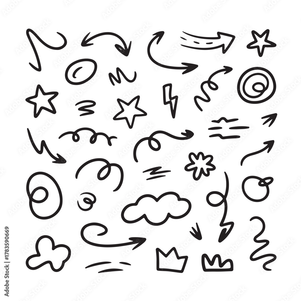 Naklejka premium Set of calligraphic design elements