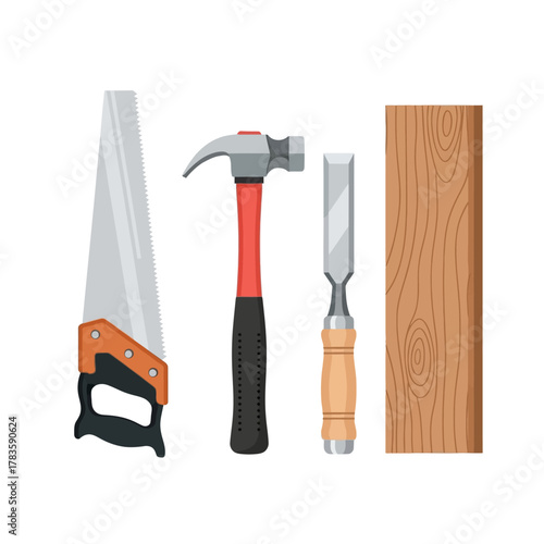 Carpenter hammering wood in workshop showing manual craftsmanship and woodworking