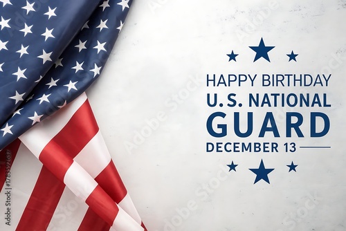 Happy Birthday U.S. National Guard Celebration With American Flag and National Pride

