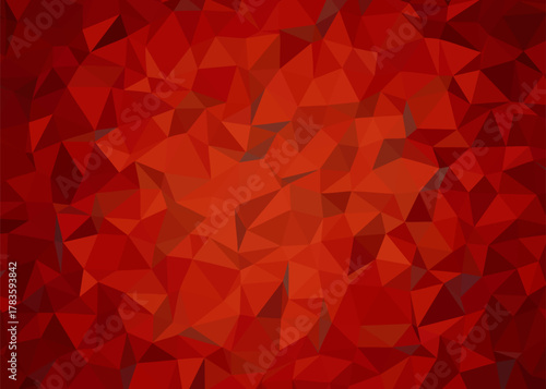Abstract Geometric Pattern in Shades of Red, Low Poly Background with Polygonal Texture, Modern Digital Art with Angular Design