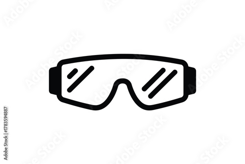 A graphic illustration of safety goggles represents personal protective equipment.