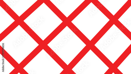 Abstract red cross diagonal lines of vector illustration. Graphics art element