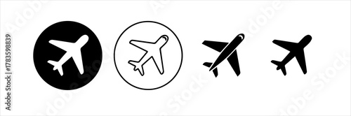 Airplane and Flight Icons Set - Travel and Airport Vector
