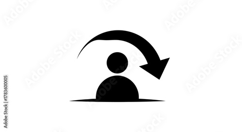 An icon depicting a person with an arrow curving over their head, symbolizing a return.