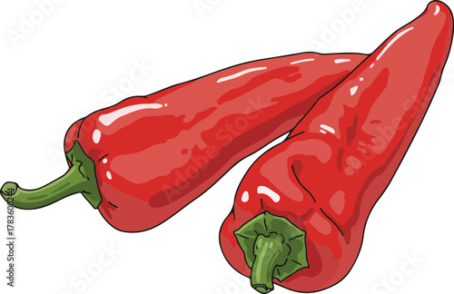 Red hot chili peppers vector cartoon illustration