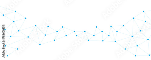Abstract Digital Network Lines and Dots Background. Data Science Visualization with Connected Geometric Network. Futuristic Polygonal Connection Background for Technology Presentation
