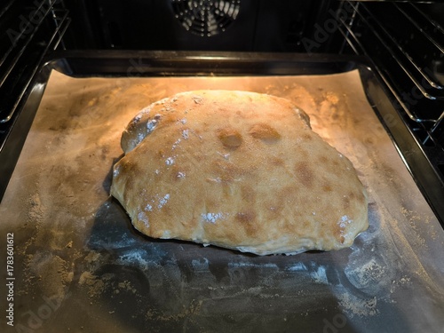  ciabatta,       baking in the oven