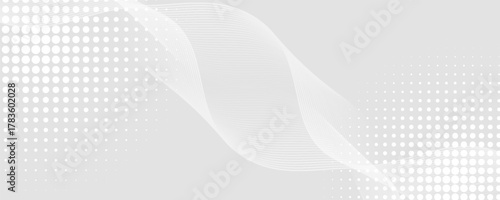 Futuristic gray white abstract background. shining wave lines pattern for banner, wallpaper, cover. Vector illustration