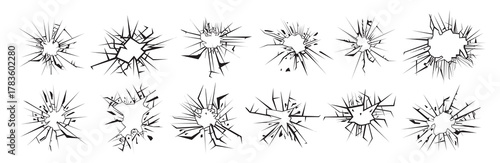  broken window in gray background