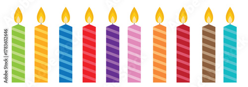 candles set colorful candles for birthday holiday