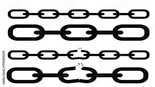 Set of chain vector illustration