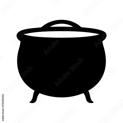 Silhouette of a magical cauldron ready for brewing potions and spells