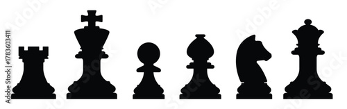 chess pieces vector isolated on white background