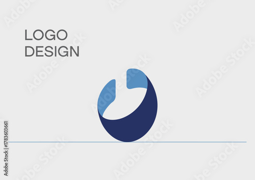 This logo design features a modern and abstract shape with smooth curves, representing innovation and creativity in branding and graphic design.