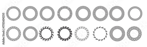  circle greek frames round meander borders decoration