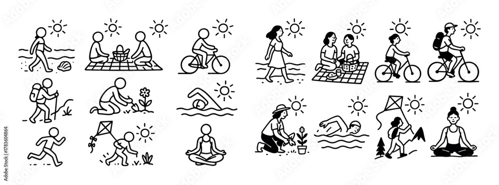 Obraz premium Sunny Day Doodles