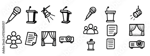 Public Speaking Icons Grid