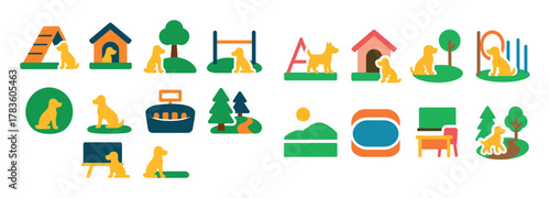 Dog Training Icon Set