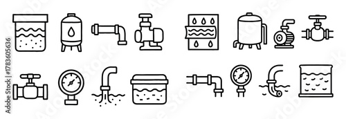 Desalination Doodle Icons