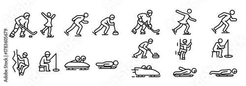 Minimalist Winter Sports Icons