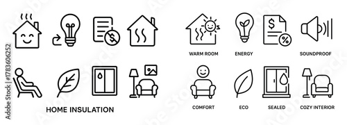 Home Insulation Icons